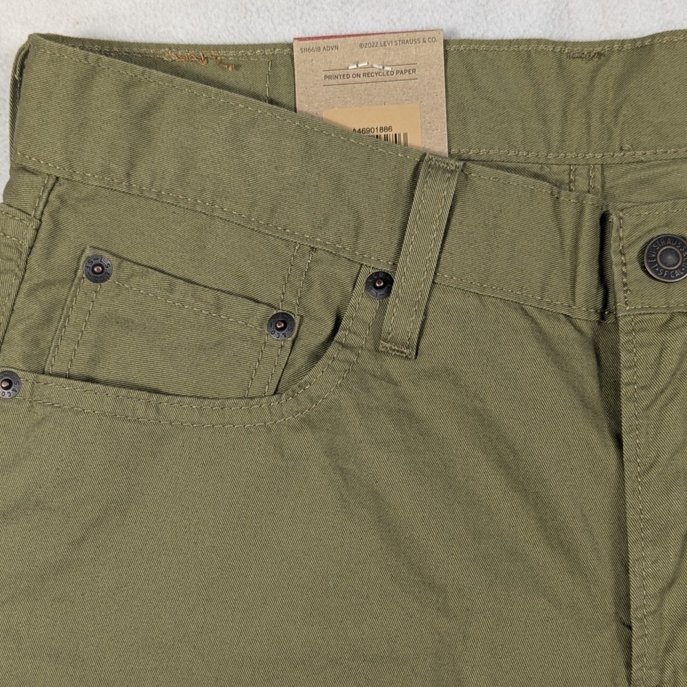 NEW Levis Middy Straight Jeans Womens 28x30 Olive Green Twill